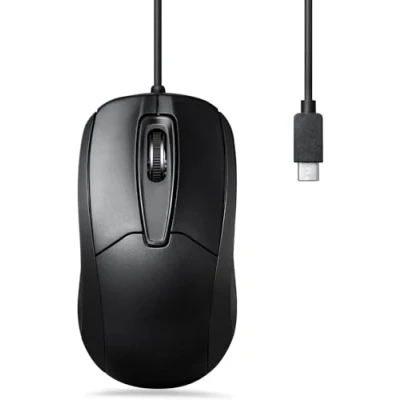 Image of Perixx PERIMICE 209C USB Type C Wired Optical Mouse 4.9 Ft Cable 1000 DPI Black