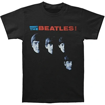 Image of the Beatles Men&#039;s Meet T Shirt, Black, XX Large