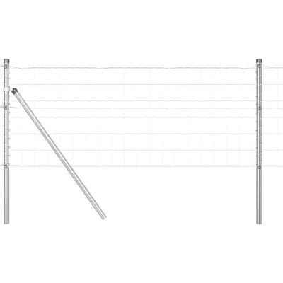 Image of vidaXL Euro Fence with 13 Posts 0.6x50 m Galvanised Steel