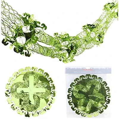 Image of Christmas Concepts® 9ft x 1ft Large Round Foil Garland Festive Hanging Decorations Trimming (Mint Green)
