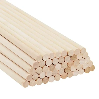 Image of Belle Vous 50 Pack Natural Round Wood Dowel Rods 30cm /12 Inches Extra Long Unfinished 12mm Wooden Craft Sticks Dowels for Woodcraft, Art Projects, Decorations &amp; DIY Crafts