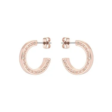 Image of Ted Baker Rose Gold Crystal Hoop Earrings