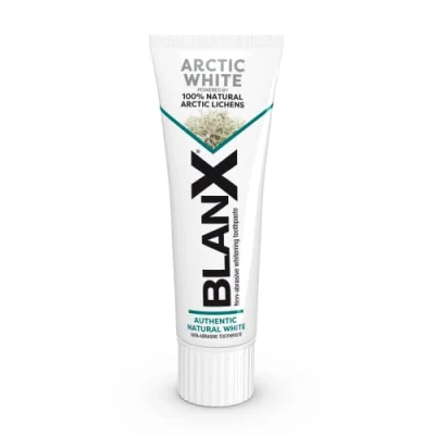 Image of BlanX Arctic White Toothpaste Unique formulation of lichen for Natural whitening mint flavour Suitable vegans 75ml
