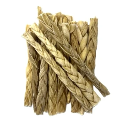 Image of Braided Lamb Skin Pack of 20 100% Natural Dog Chews Treats Hypo Allergenic Grain Free DCP