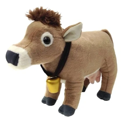 Image of Wild Republic 18497 Vaca con Cencerro Peluches Plush Cow with Cowbell Soft, Cuddlekins Cuddly Toys, 30 cm, Brown