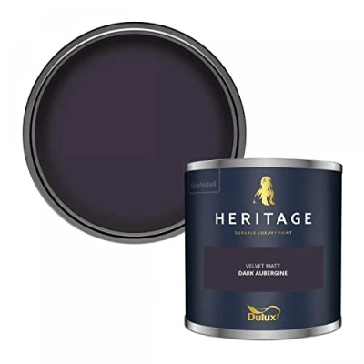 Image of Dulux Trade Heritage Velvet Matt Emulsion Dark Aubergine (1 Litre)