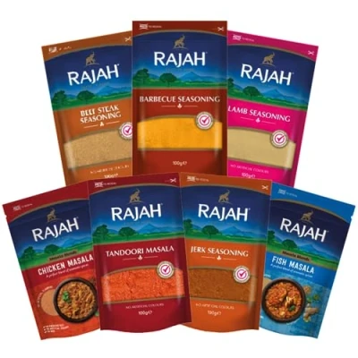 Image of Rajah Spices Ultimate BBQ Seasoning &amp; Meat Rub Kit 7 Packs of Tandoori Masala Jerk Beef Steak Chicken Fish Lamb