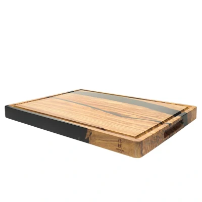 Image of Shinrai Japan Epoxy Onyx Cutting Board Olive Wood 40 x 30 3 cm