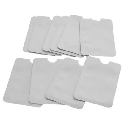 Image of RDEXP Silver RFID Blocking Sleeve Holder Card Case Credit ID Secure Protector Pack of 10 (Type 1)