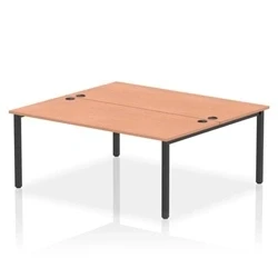 Image of Impulse Bench B2B 2 Person 1800 Black Frame Office Desk Beech