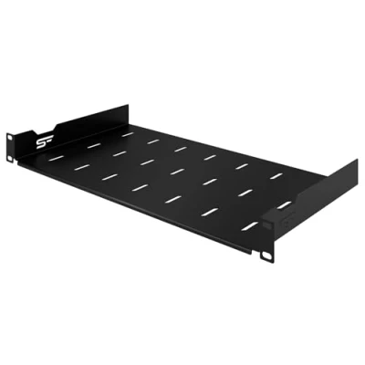 Image of Stalflex Server Rack Shelf 19 inch 1U 250mm Made of Metal Universal Vented Mount Cantilever Tray compatible with Network Cabinet and Rails