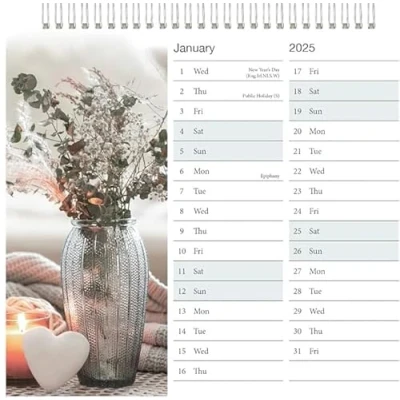 Image of 2025 Desktop Calendar Planner Flowers Design Full Year Month To View Flip Over Desk Calendars (Bouquets)
