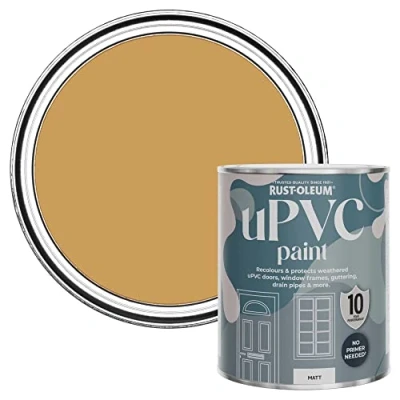 Image of Rust Oleum Yellow uPVC Door and Window Paint in Matt Finish Dijon 750ml