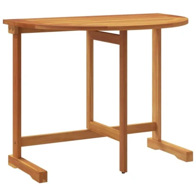 Image of vidaXL Solid Acacia Wood Folding Balcony Table 90x60x72 cm Outdoor Bistro Dining Furniture for Patio, Garden, Deck