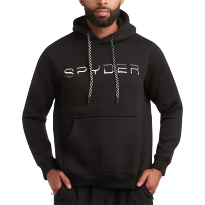 Image of Spyder Men&#039;s Hoodie Classic Comfort Core Fleece Pullover Casual Active Sweatshirt for Men (S XXL), Black, XL