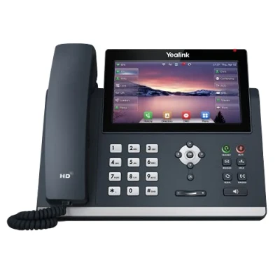 Image of Yealink SIP T48U Advanced IP Power over Ethernet Corded Phone with Optima HD Voice Technology and 7.0 Inch LCD Touch Screen Colour Display Backlight (800 x 480 Pixel) Black