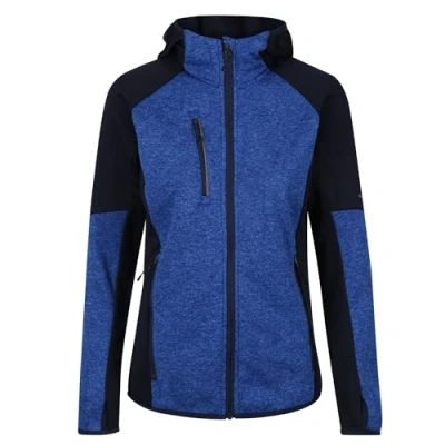 Image of Regatta Professional Womens X pro Coldspring Ii Hybrid Full Zip Hooded Fleece Jacket, Oxford Blue Marl/Navy, 20 EU