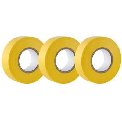 Image of GTSE Yellow Electrical Tape, 19mm x 20m, Strong Self Adhesive PVC Insulation Tape for Insulating, Repairing and Protecting Wires, 3 Rolls