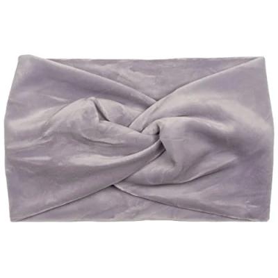 Image of styleBREAKER women velvet look headband with twist knot, hairband 04026040, Colour:Blue Grey