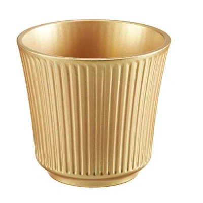 Image of Thompson &amp; Morgan Indoor, Delphi Gold Ceramic Pot 14x13cm 1x