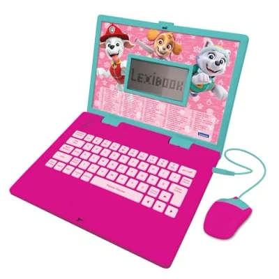 Image of Lexibook, Paw Patrol, Educational and Bilingual Laptop in English/French, Toy for children with 124 activities to learn, play games music, Pink, JC598PAGi1