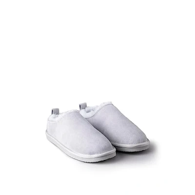 Image of Lakeland Leather Womens Ladies&#039; Sheepskin Clog Slippers in Light Grey Size UK 6