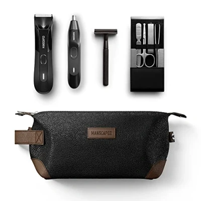 Image of MANSCAPED® The Tool Box 4.0 Contains: Lawn Mower® Electric Trimmer, Weed Whacker® 2.0 Nose &amp; Ear Hair Plow® 2.0, Shears Four Piece Luxury Nail Kit, Shed Toiletry Bag