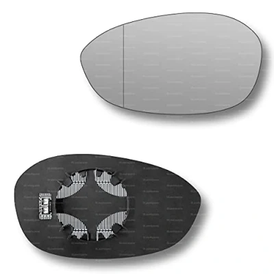 Image of Less4spares Replacement Wing Mirror Glass Left Compatible with Alfa Romeo Brera, Spider 2006 2010 CLIP ON Passnager Near Side N/S Heated Blind Spot