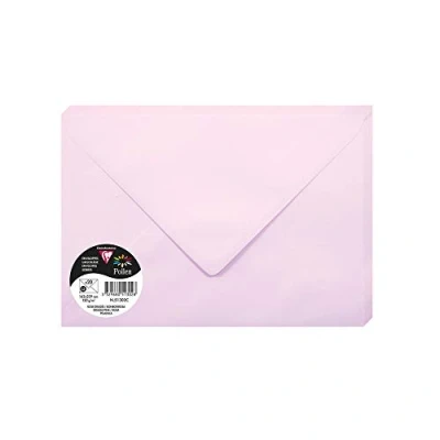Image of Clairefontaine Ref 51302C Pollen Envelopes (Pack of 20) C5 Sized, 120gsm Paper, Gummed Seal, Inkjet &amp; Laser Printer Compatible, Acid Free Light Pink