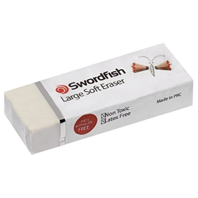 Image of Swordfish ‘Large Soft’ Eraser [Pack of 20] PVC and Phthalate Free [40277]