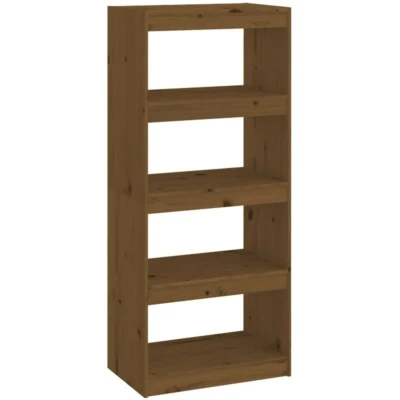 Image of vidaXL Book Cabinet/Room Divider Honey Brown 60x30x135.5 cm Wood Pine