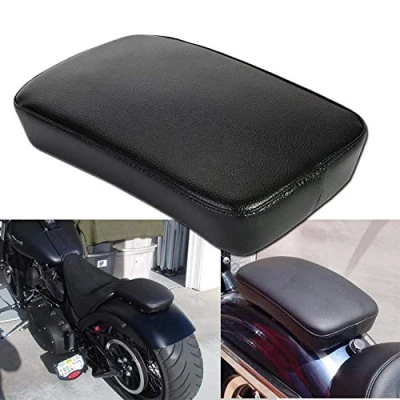 Image of OSAN Seat Cushion Leather Pillion Pad 6 Suction Cup Rear Passenger for Harley Custom Bikes