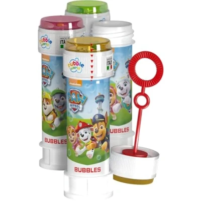 Image of Anila&#039;s Paw Patrol Bubble Tubs with Wands, 60ml Solution &amp; Maze Lid, Set of 36, Party Bag Fillers Favours, Ages 3+