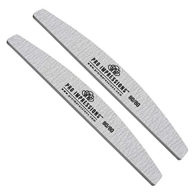Image of Pro Impressions 80/80 Grit Premium Half Moon nail Files 2 Piece