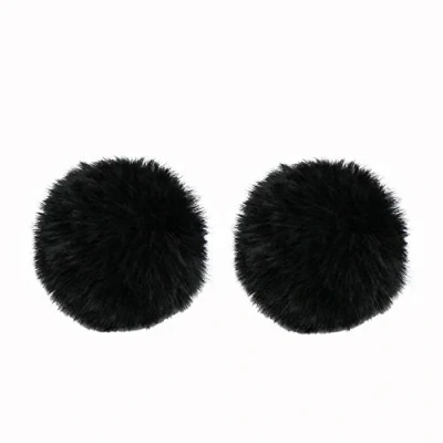 Image of Lavalier Wind Muff 2 Pack Lapel Microphone Windscreen Outdoor Furry Lav Windproof Screen (0.5cm, black)