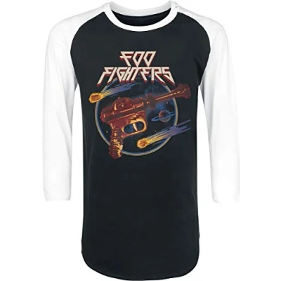 Image of Foo Fighters Ray Gun Baseball Longsleeve White Black XXL