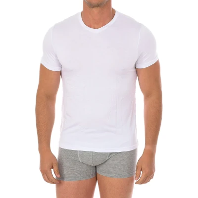 Image of Kisses&amp;Love Mens Bamboo short sleeve and round neck undershirt 602 men White Size X Large