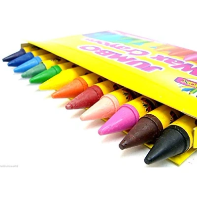 Image of Jumbo Wax Crayons Kids Non Toxic Childrens Crayola Type 12 Pack