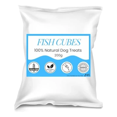 Image of Premium Natural Dog Treat (200g, Fish Cubes)