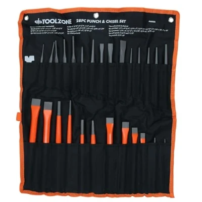 Image of Punch and chisel set/taper/pin/centre/cold 28pc set BERGEN AT138