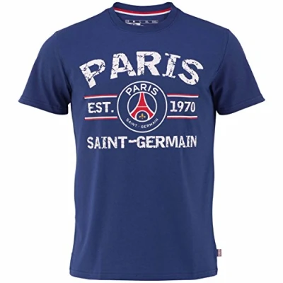Image of Paris Saint Germain Men’s PSG T Shirt Official Collection, Mens, blue, S