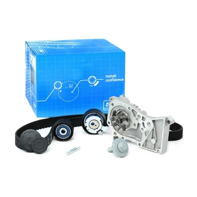 Image of 6079900000, 6089900800, A6079900000, A6089900800 Water Pump + Timing Belt Kit SKF VKMC 06021 132 with rounded tooth profile RENAULT: TWINGO 2