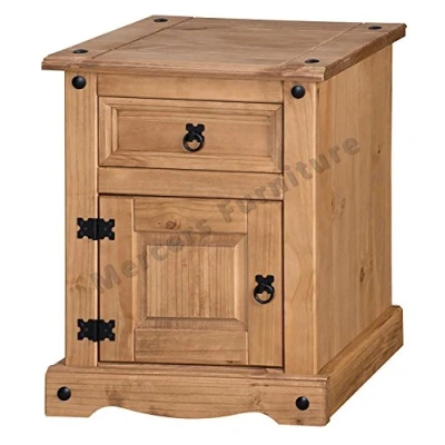 Image of Mercers Furniture Trade Corona Bedside Cabinet Table (Corona Pot Cupboard Chunky)