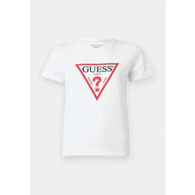 Image of GUESS Womens Tri Icon T Shirt Pure White XS