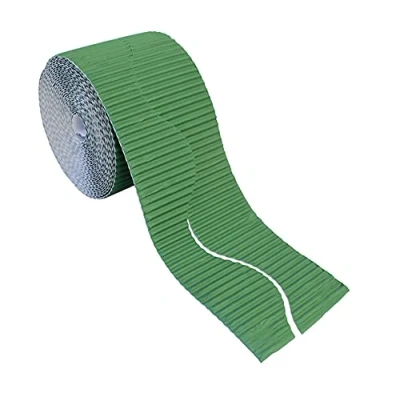 Image of Bright Ideas Corrugated Border Roll for School Displays, Nile Green, 10cm x 7.5m. BI7893.