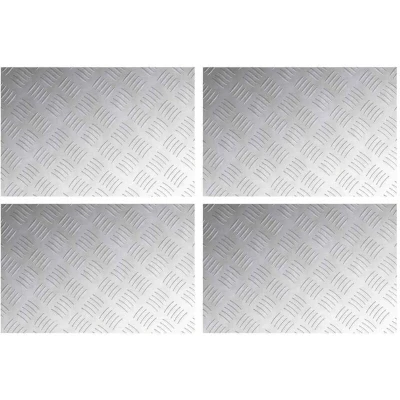 Image of vidaXL Aluminum Checker Plates 4 pcs Anti Slip 60x40 cm