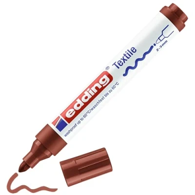 Image of edding 4500 TEXTILE T SHIRT FABRIC PEN BROWN MARKER 2 3mm Line