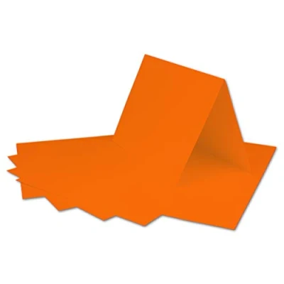 Image of 25 DIN A6 Folding Cards Orange to Design Yourself 14.8 x 21 cm with 160 g/m² Colours 4 you by Glüxx Agent