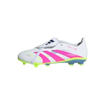Image of adidas Performance Predator League Unisex Moulded stud football boots for kids, Size: 34, White/lucid pink/lucid lemon shoes