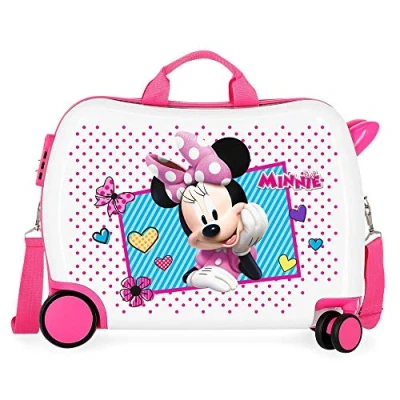 Image of Disney Enjoy Minnie Icon Pink Kids Rolling Suitcase 50x38x20 cm Rigid ABS Combination lock 34 Litre 2.3 Kg 4 Wheels Hand Luggage